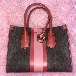Michael Kors Center Stripe Satchel Bag